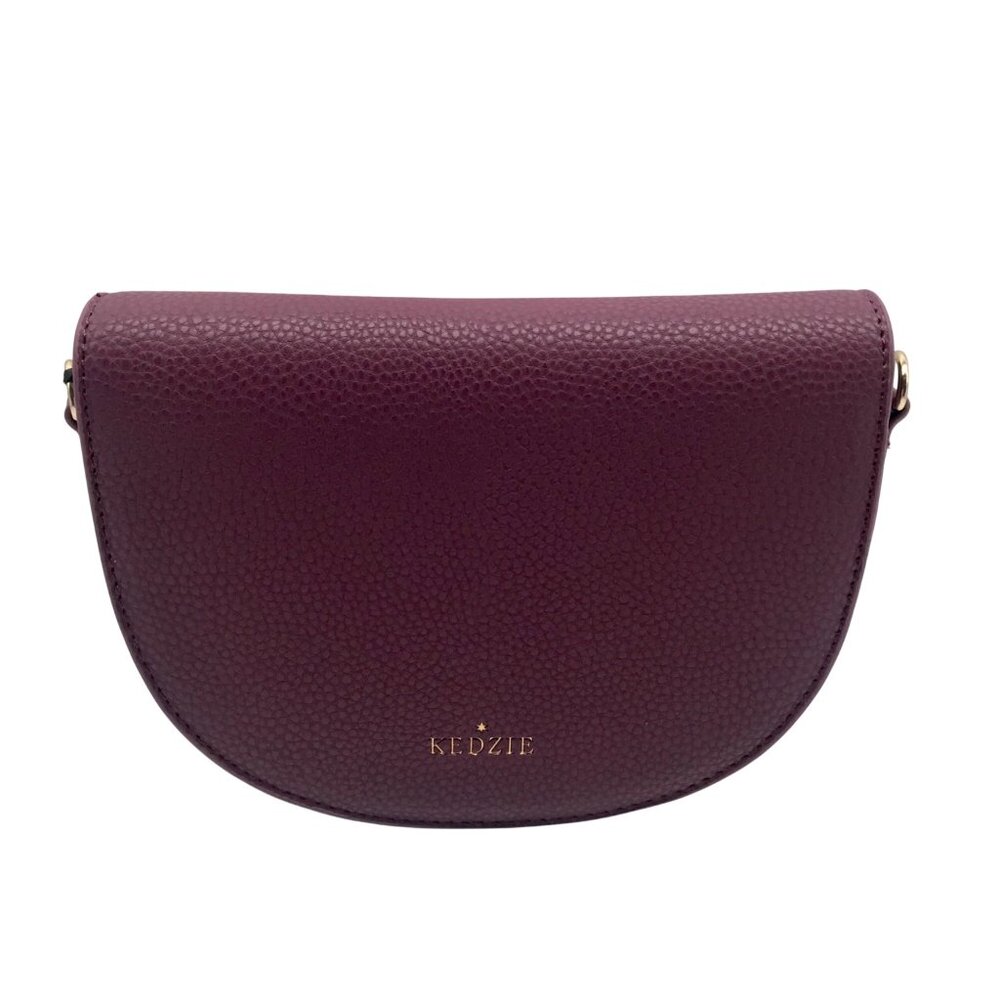 Kedzie Burgundy Faux Leather Crossbody Shoulder Bag